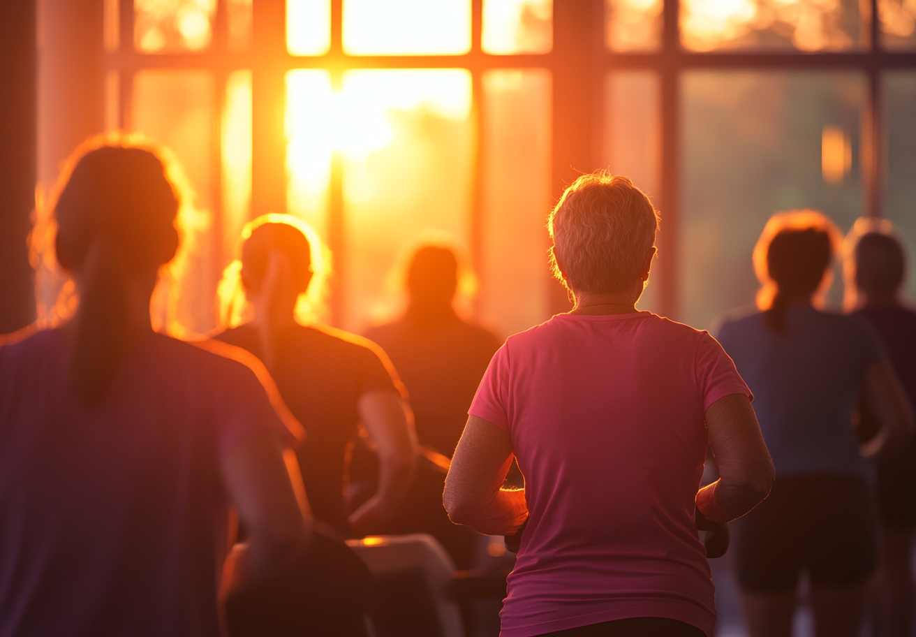 Старші люди займаються фітнесом у ігровій формі